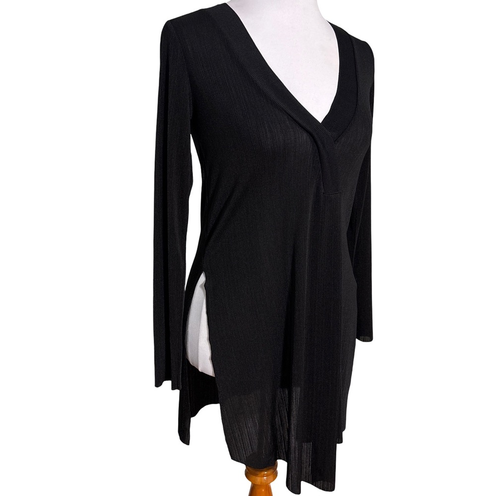 Zara Black V-Neck Long Sleeve Tunic
